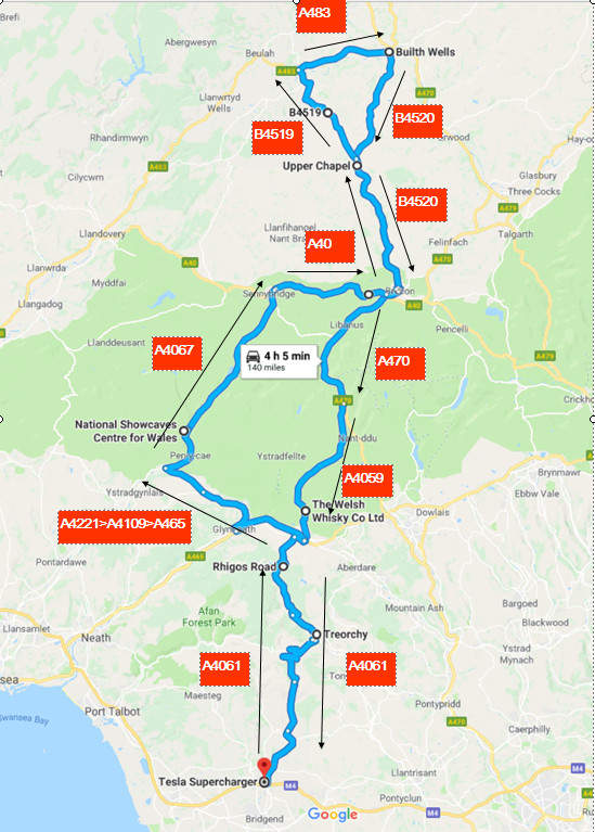 Overview of route below